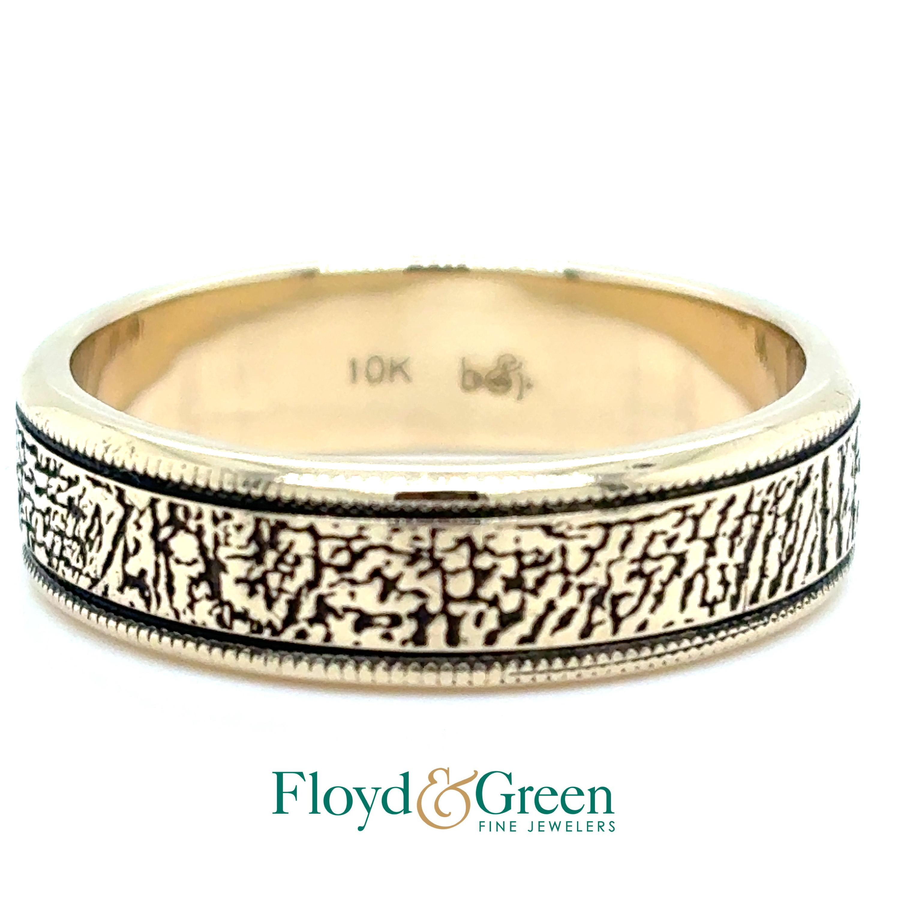 10KY Decorative Wedding Band, Size 11, 8.2g