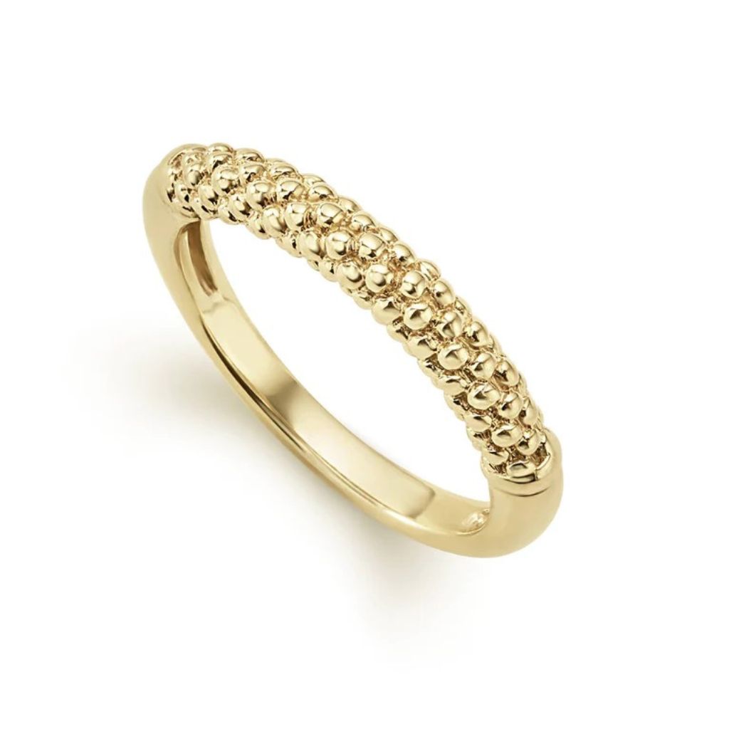 LAGOS: CAVIAR GOLD BEADED RING