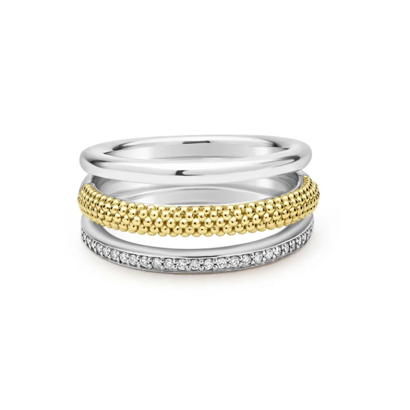 LAGOS Caviar Lux 3 Row Ring