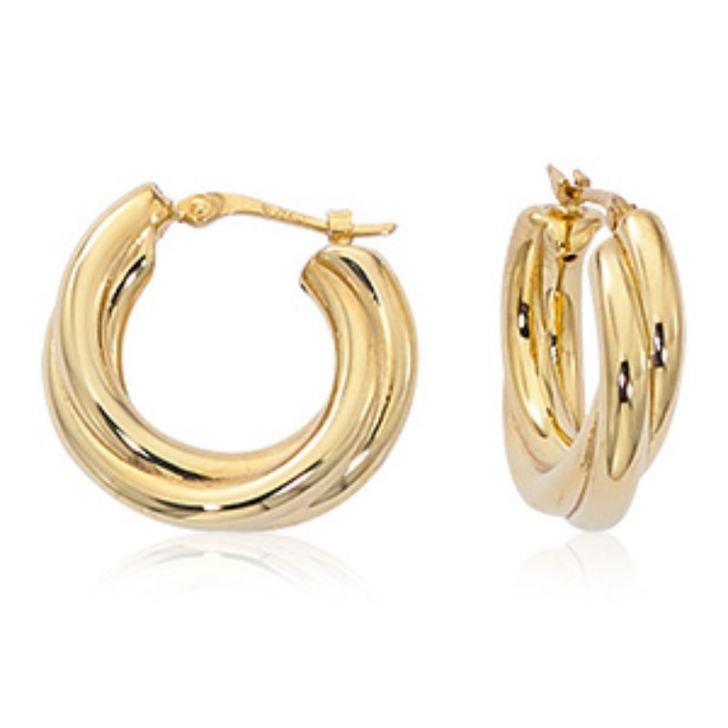 CARLA Triple Tube Twist Hoop Earrings