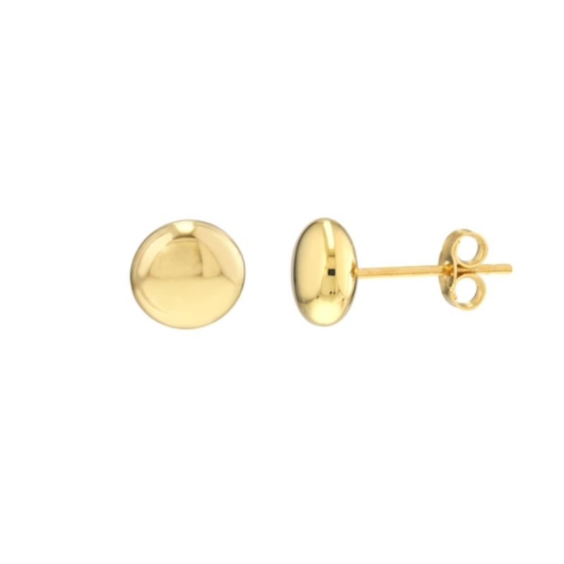 Flat Round Stud Earrings