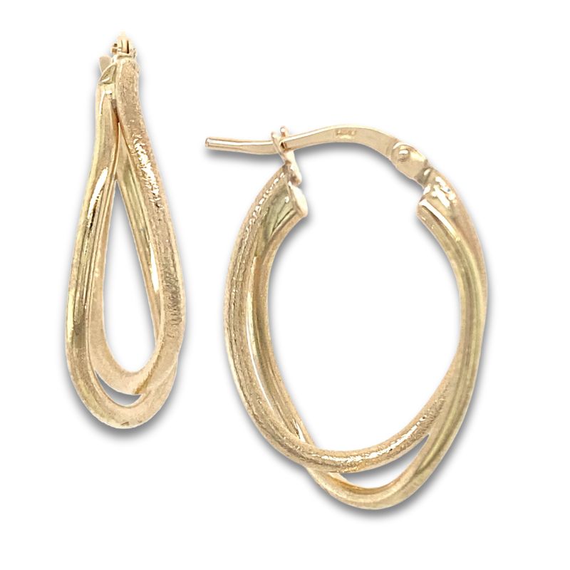 Overlapped Oval Hoop Earrings