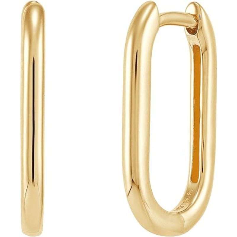 Oval Huggie Hoop Earrings