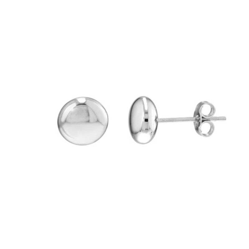 Flat Round Stud Earrings