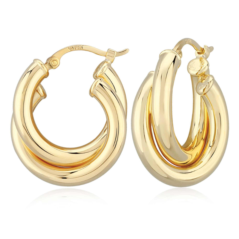 SSGP Medium Double Tube Hoop Earrings