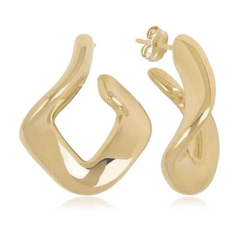 SSGP Square Twisted Flat Hoop Earrings