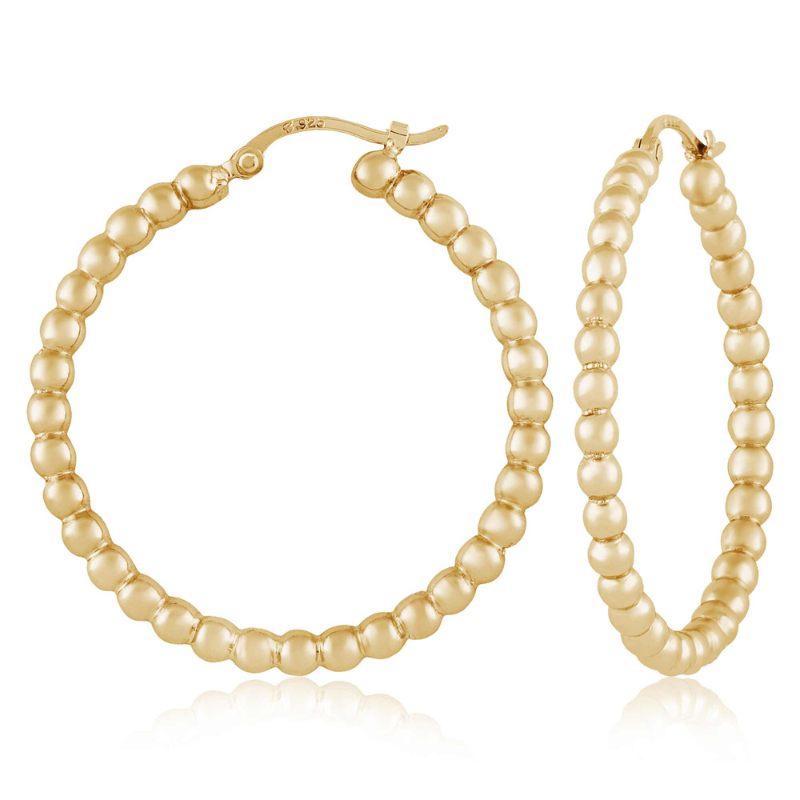 SSGP Medium Beaded Hoop Earrings