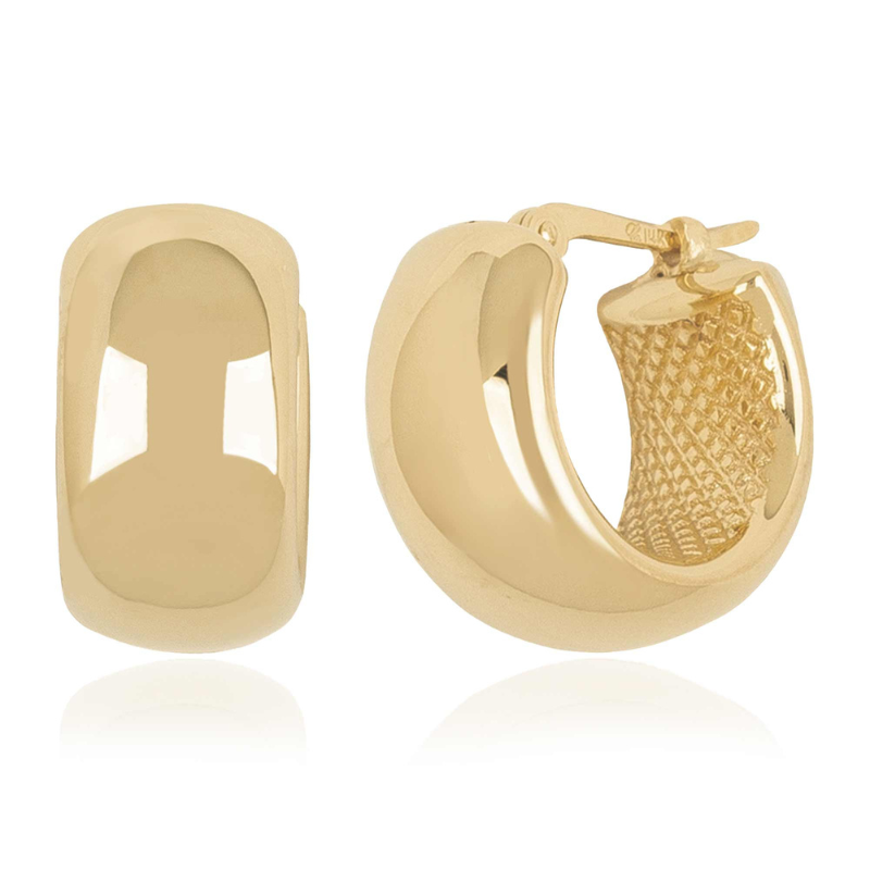 SSGP 15MM Plain Band Hoop Earrings