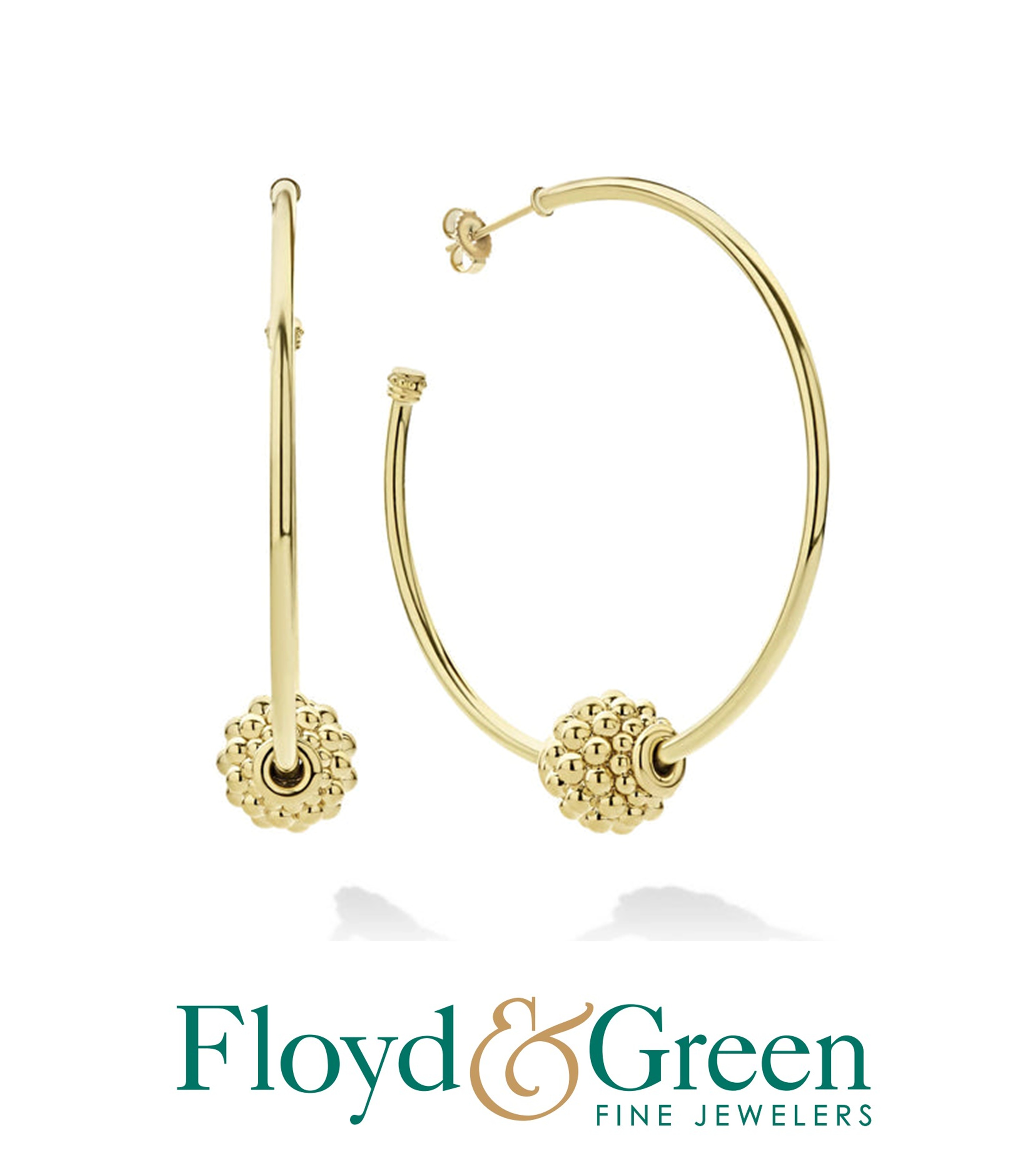 Lagos !8KY Gold Caviar Ball Hoop Earrings, Small