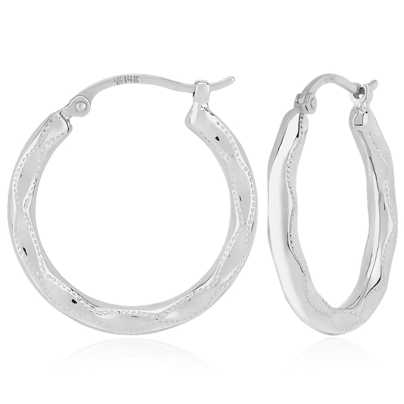 CARLA Medium Embossed Hoop Earrings