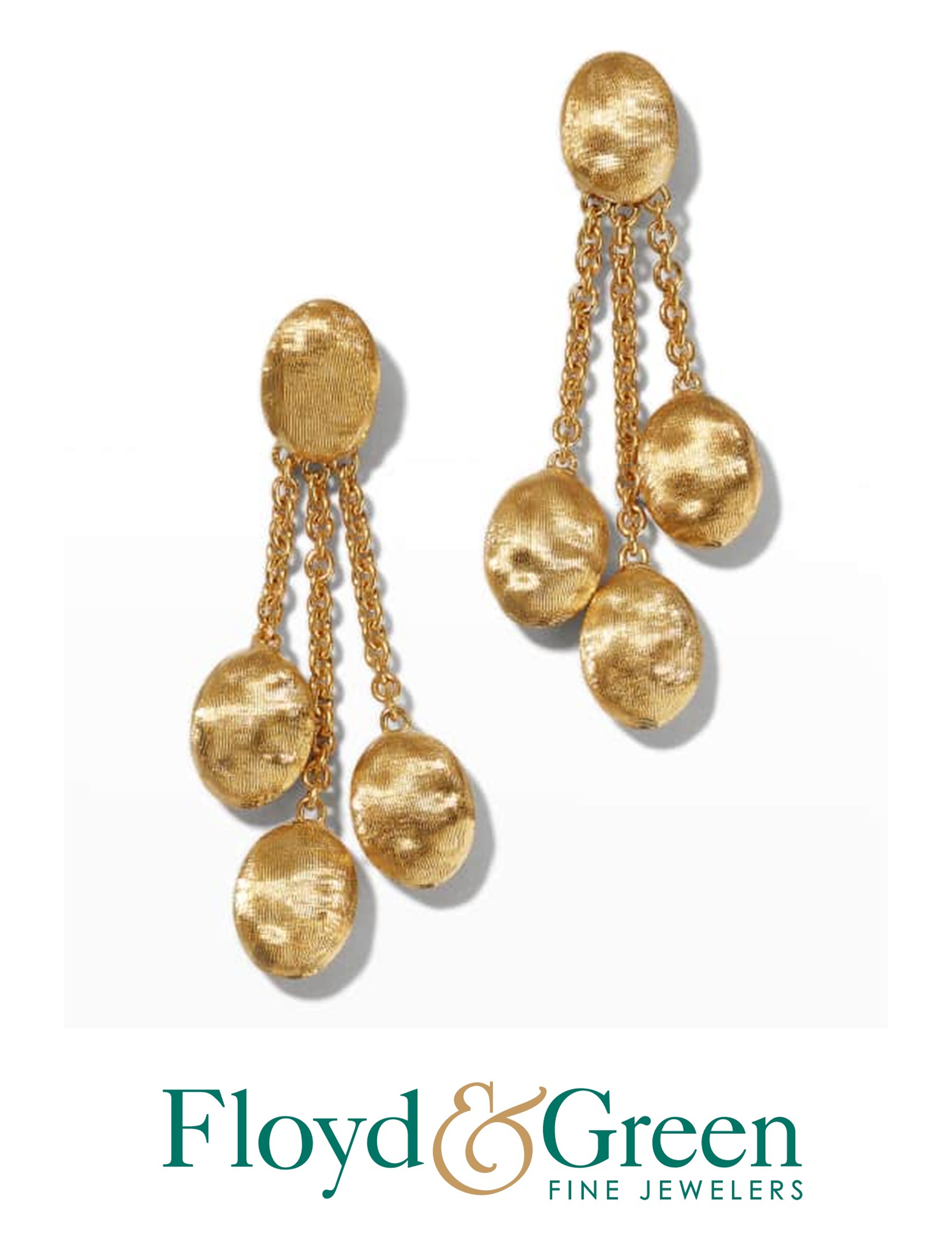 18KY Marco Bicego 3 Dangle Siviglia Earrings