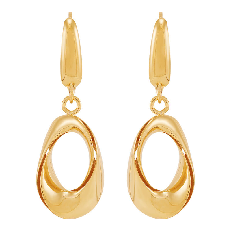 14KY elongated drop earrings