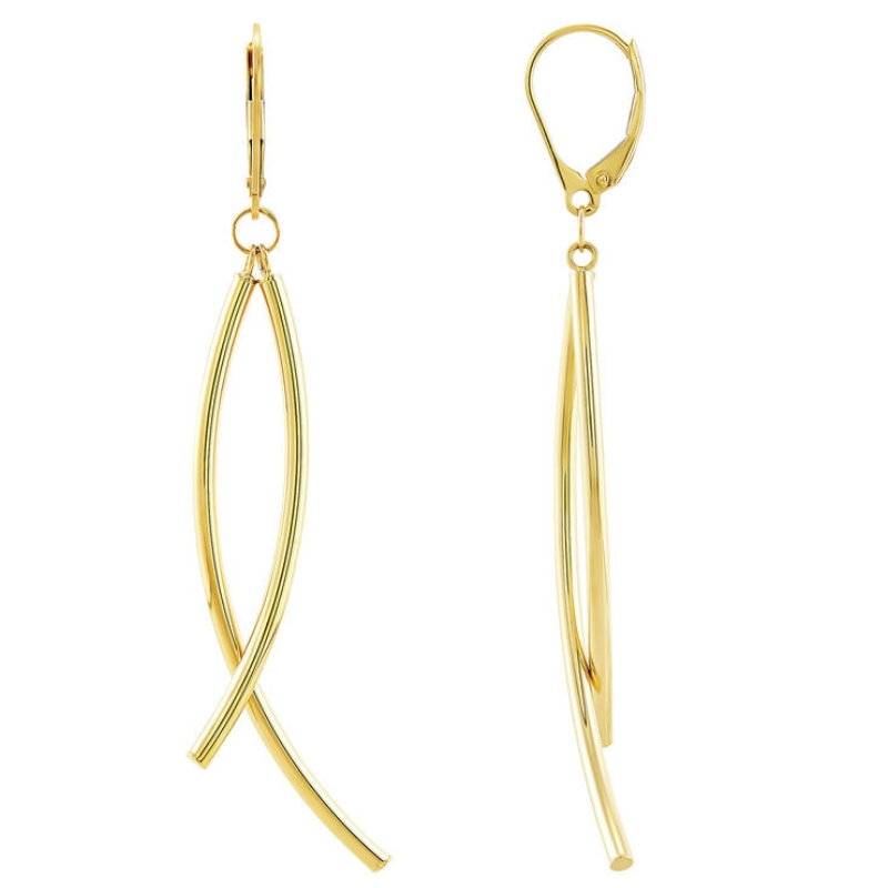 Curved Graduated Bypass Stick Earrings