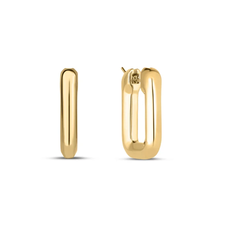 Roberto Coin Designer Gold Small Square Hoop Earrings