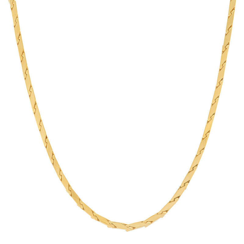22 14KY Solid Chevron Link Chain w/ Lobster Clasp