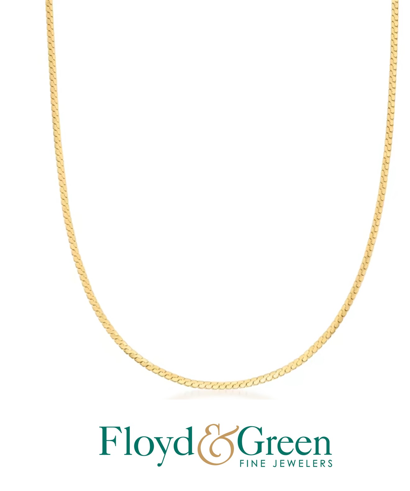 20 14KY Serpentine Chain w/ Spring Clasp, 4.4g