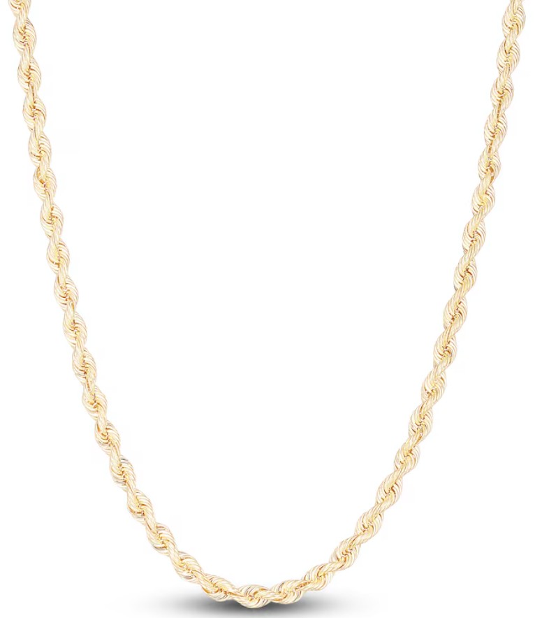 S/O-14k yellow gold 2mm rope chain