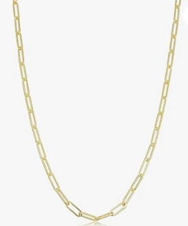 14K YELLOW GOLD 16 PAPER CLIP CHAIN 2.95 MM