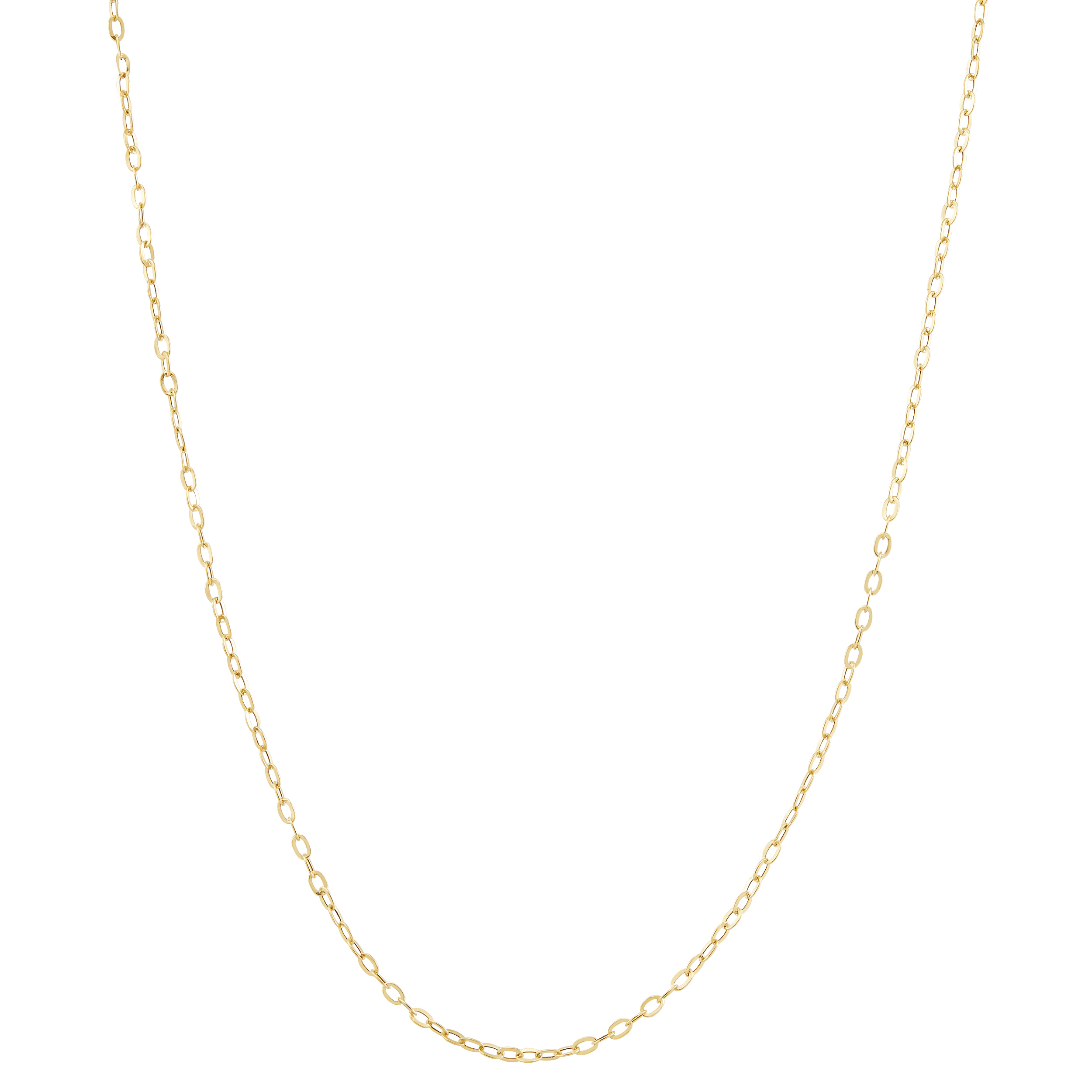 Gold Hollow Flat Rolo Chain