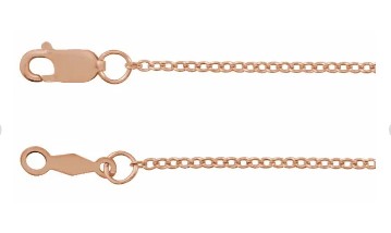 14K Rose Gold 1.3 mm Adjustable Cable 16-18 Chain