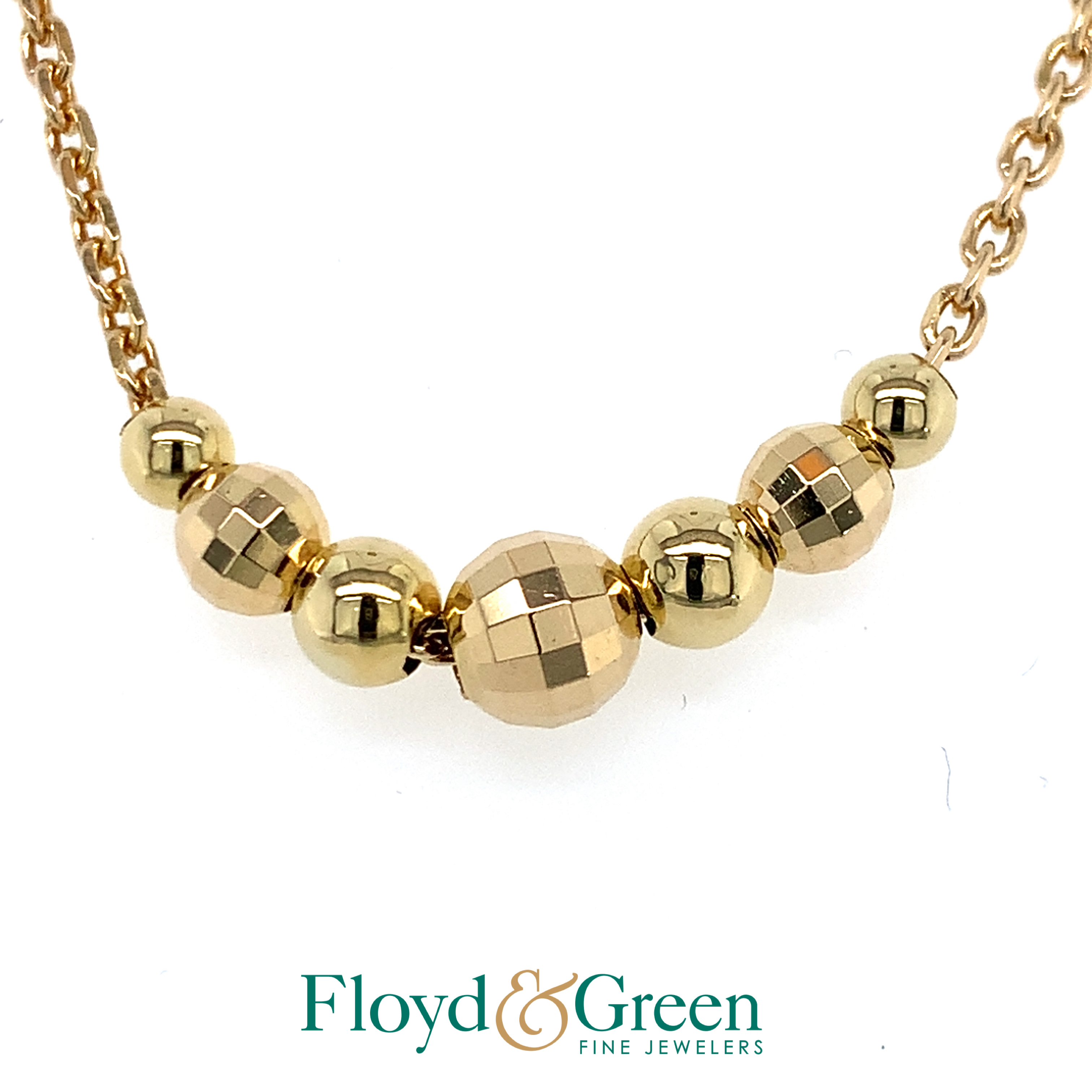 Graduated Gold Bead Necklace