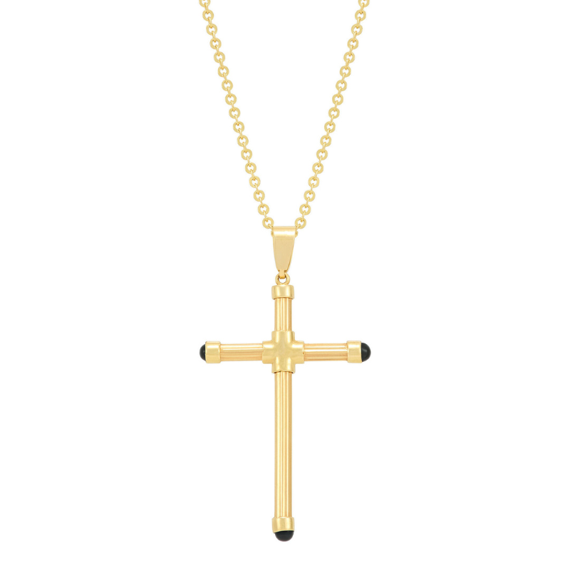 Tube Cross Pendant Necklace