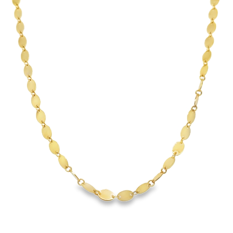 16 14KY Oval Link Necklace with Lobster Clasp