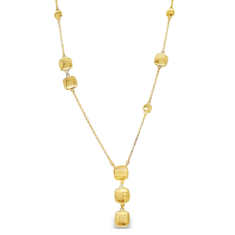 18 14KY Cube Station Necklace