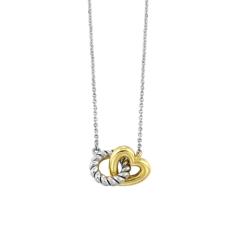 SS/14KYG Interlinking Circle and Heart Necklace