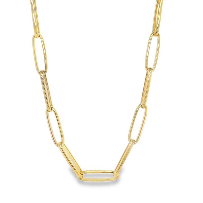18 14KY oval link necklace