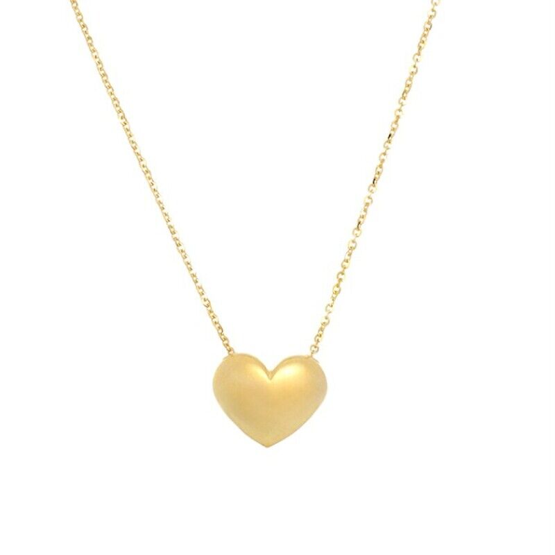 18 14KY heart chain necklace