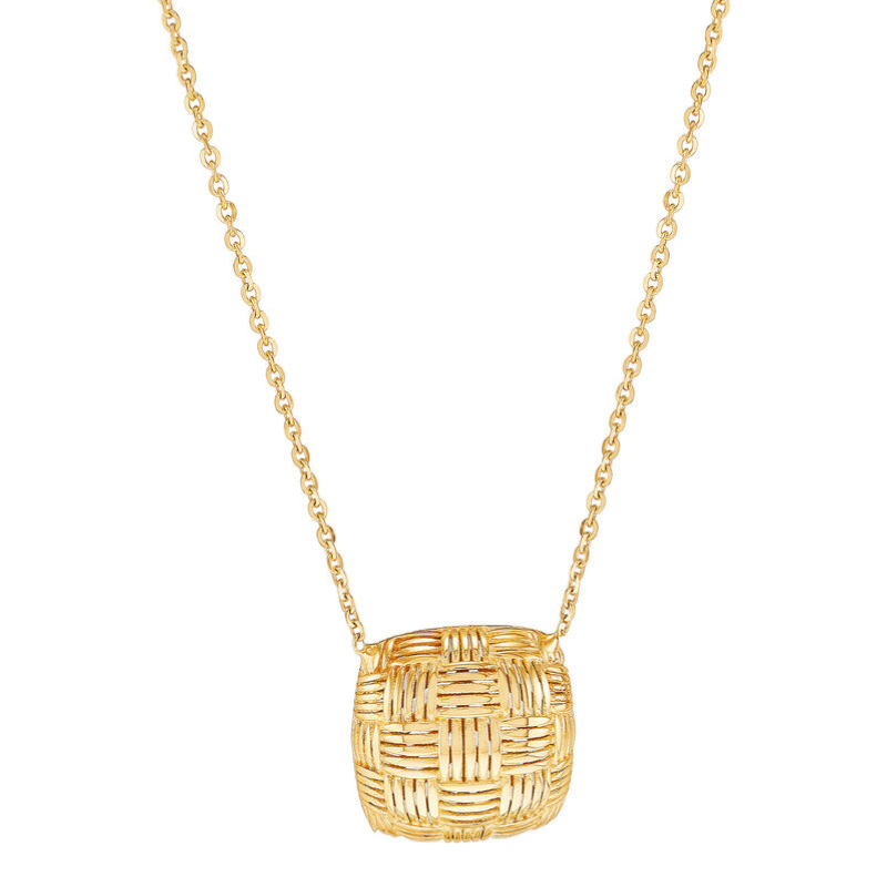 18 14KY basketweave chain necklace