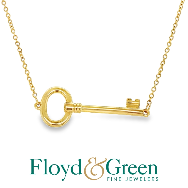 Tiffany & Co. 18KY Oval Key Necklace, 16 inch