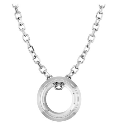 14K White Gold 5.2 mm Round Solitaire Bezel-Set 16-18 Necklace Mounting
