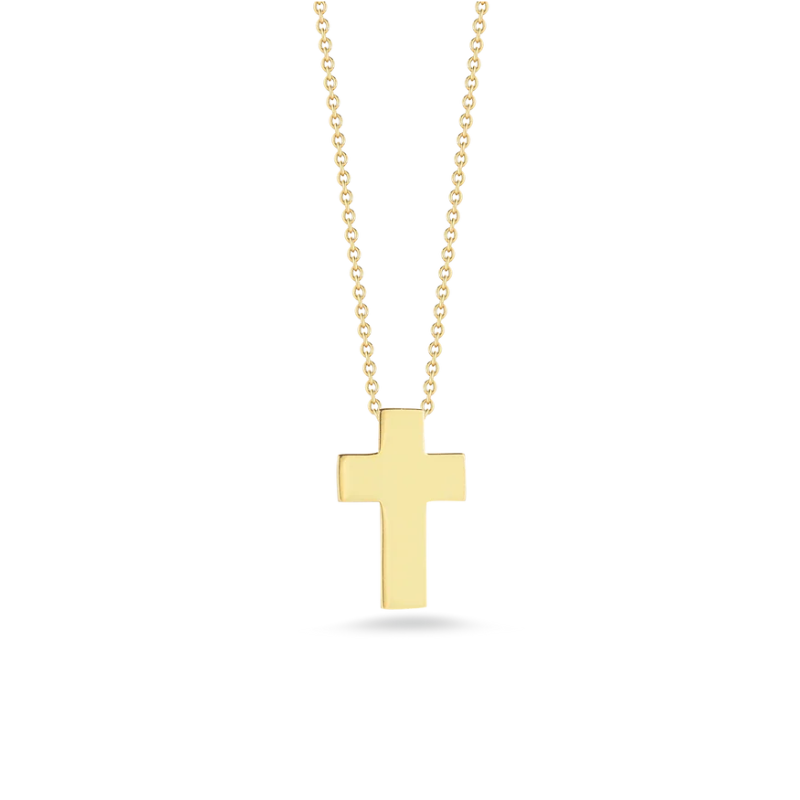 Roberto Coin Tiny Treasures High Polished Cross Necklace