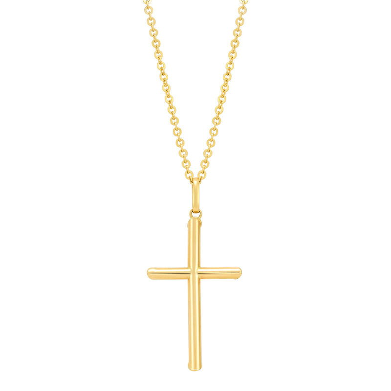 Tube Cross Pendant Necklace