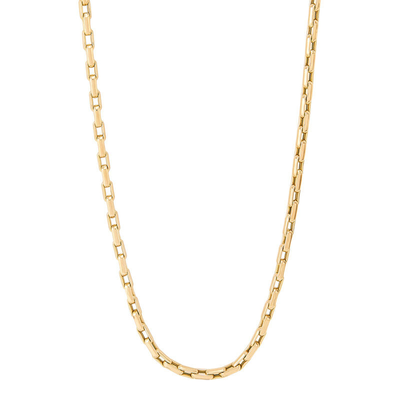 Hollow Elongated Open Box Chain Necklace