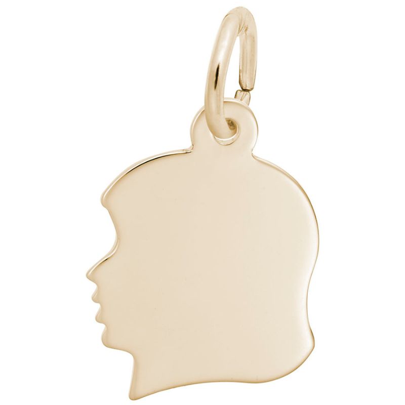 Flat Girl's Head Charm