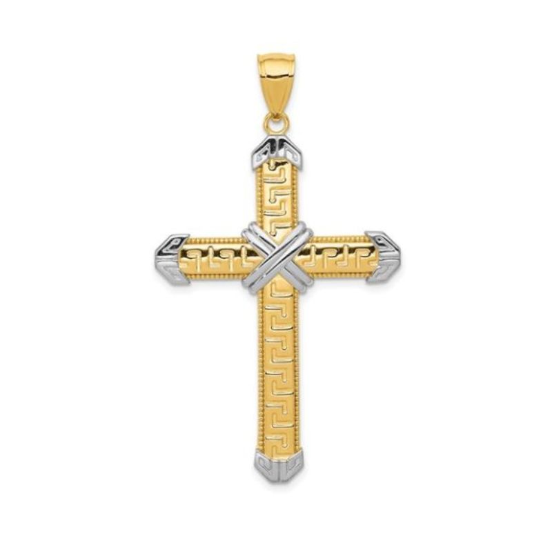 Greek Key Cross Pendant