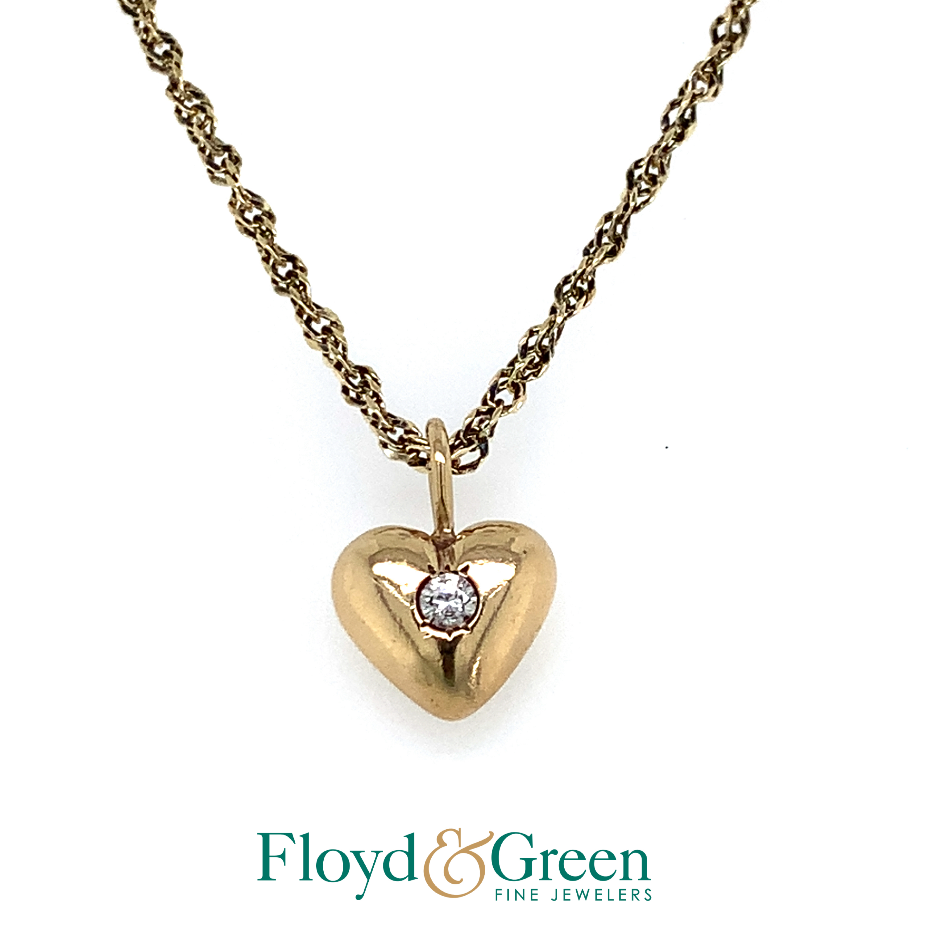 yellow diamond heart pendant on yellow chain