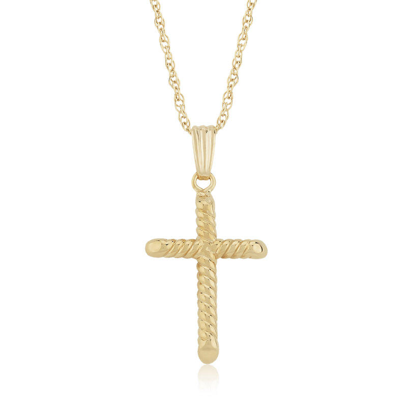 14KY Small Swirl Cross Pendant