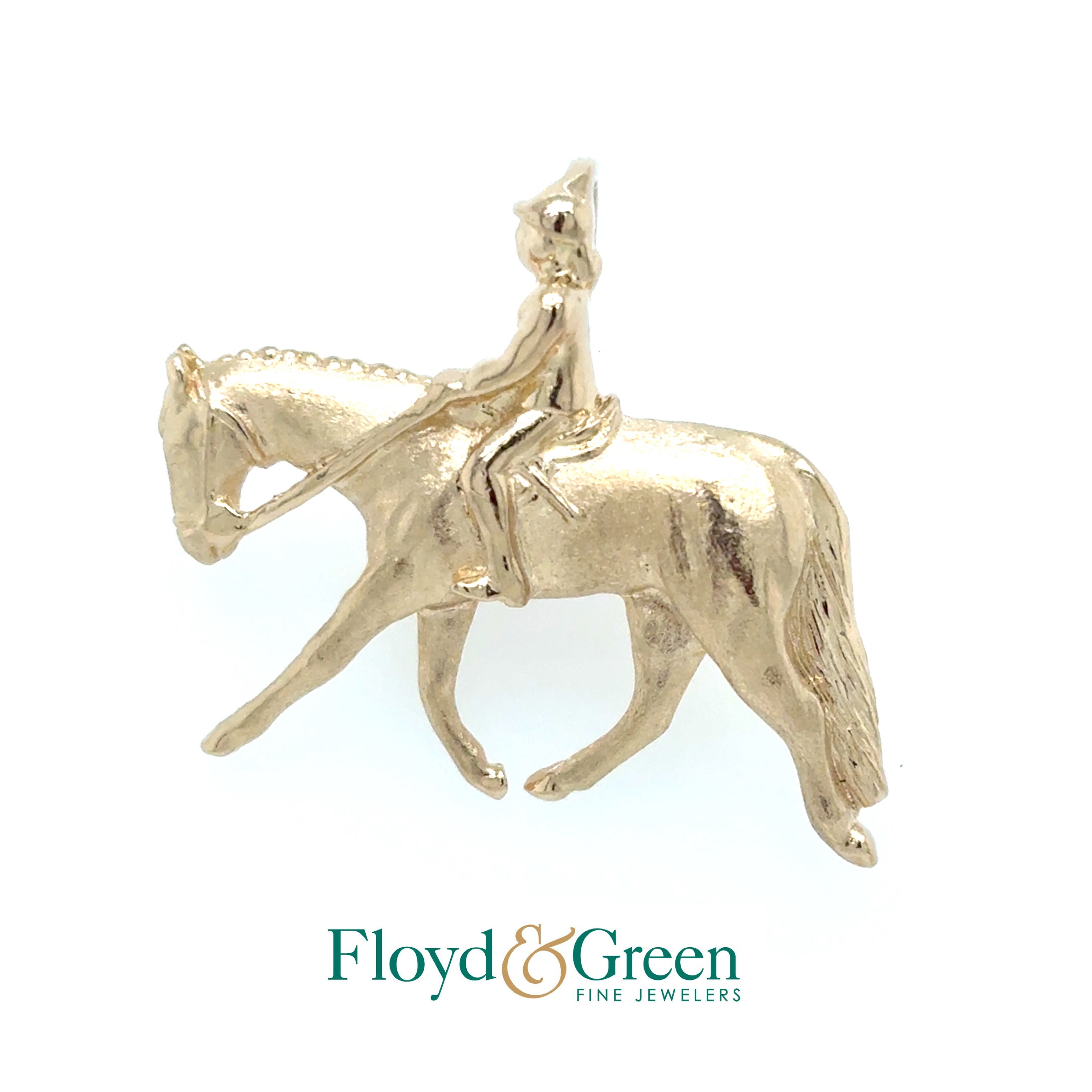 14KY Horse and Rider Charm, 4g