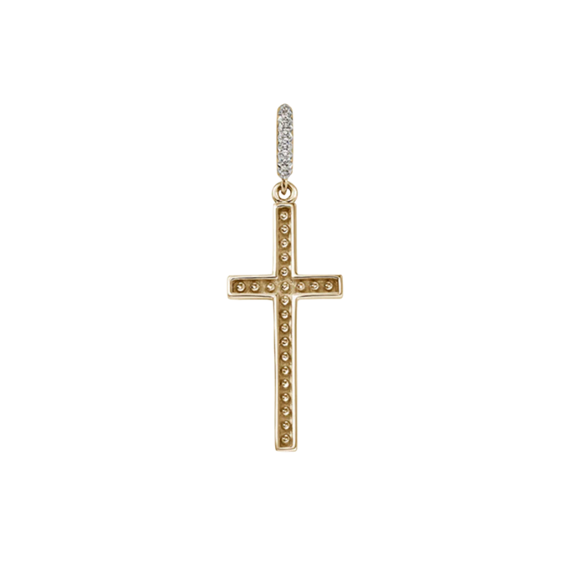 14KY Cross Pendant w/ Diamonds
