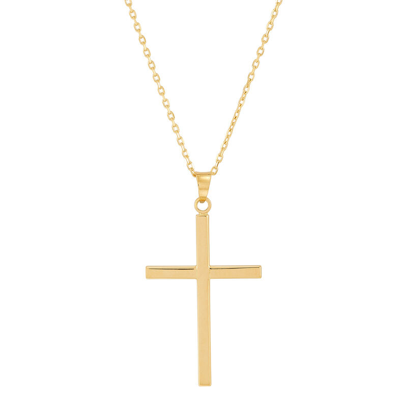 20 14KY cross pendant on a forzantina chain