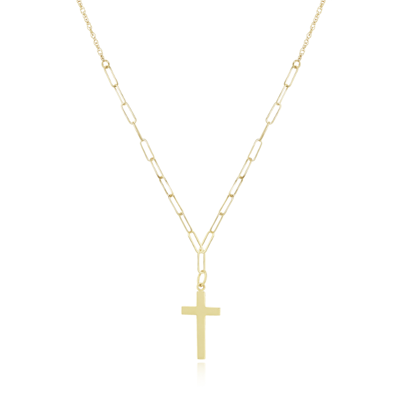 16 14KY MD cross with PC chain necklace
