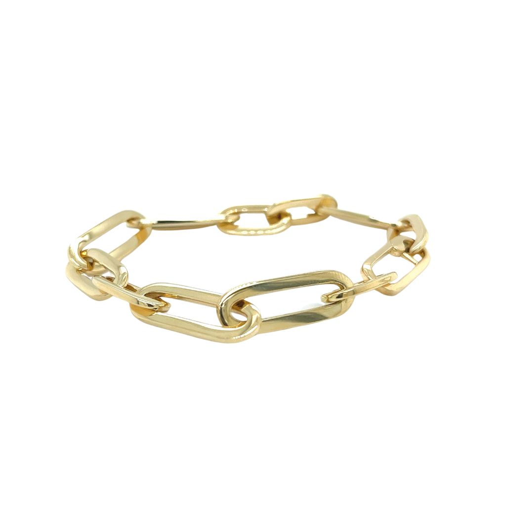 Hollow Oval Paperclip Link Bracelet