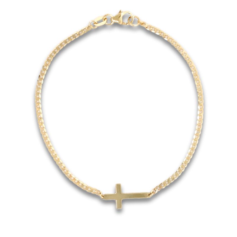 Cross Bracelet on Curb Chain