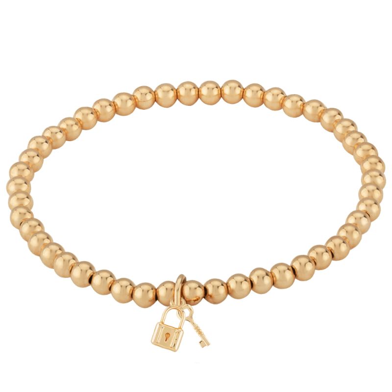 CARLA Lock and Key Stretch Bead Bracelet