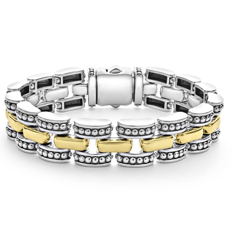 LAGOS High Bar Two-Tone Caviar Link Bracelet