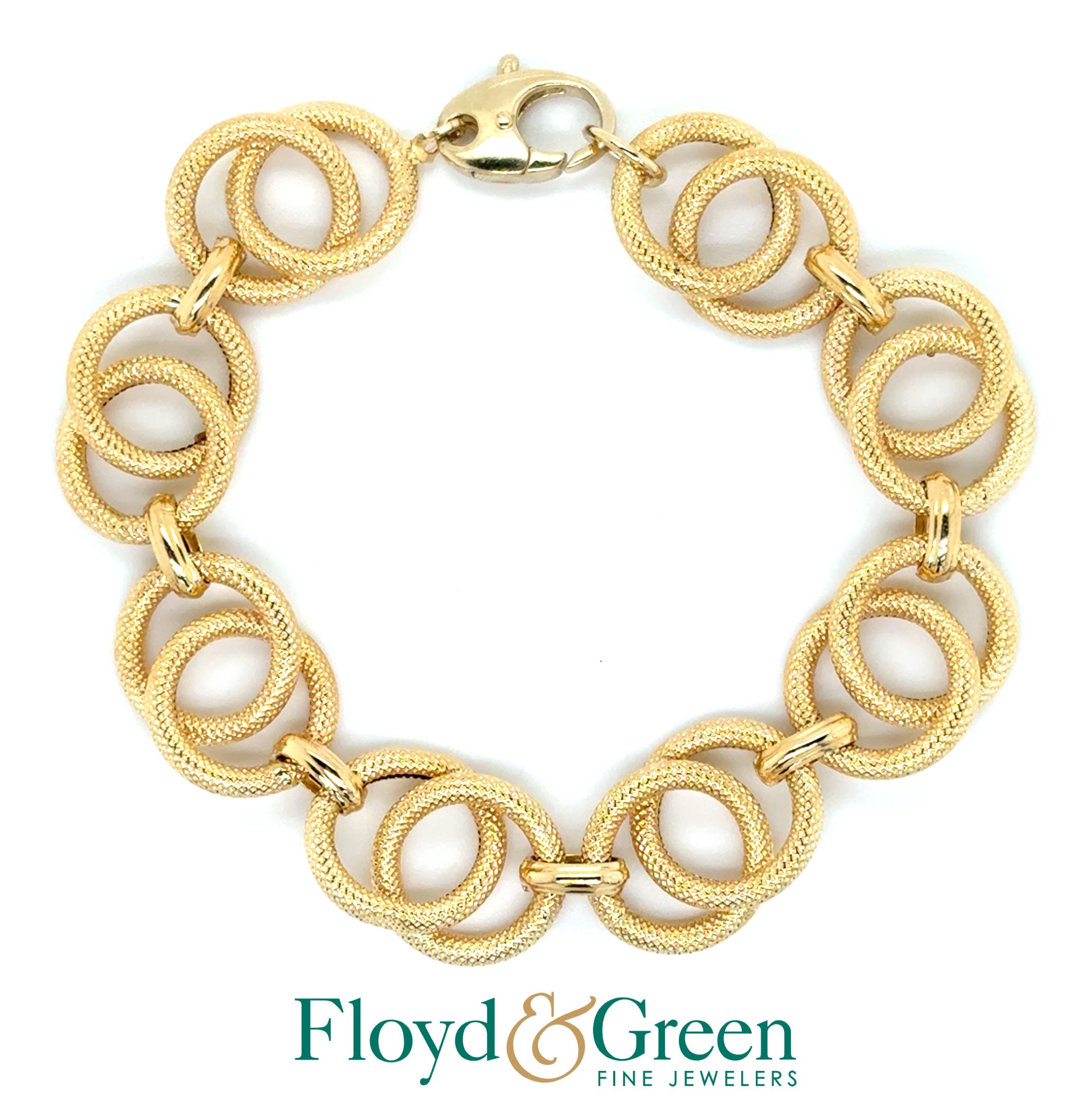18KY Link Bracelet, 7.5 inch, 17.9g